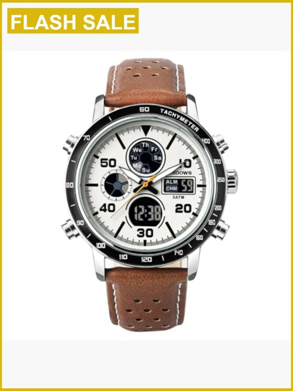 Men's Multifunction Analog Digital Watch Dual Time Display LED